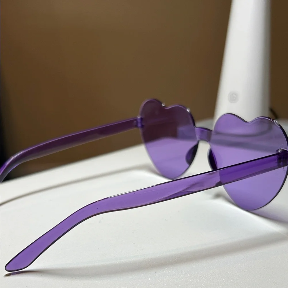 Heart-Shaped Purple Glasses